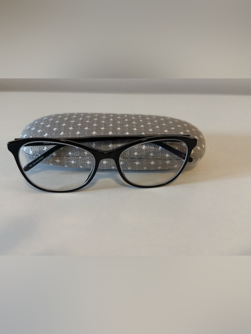 Black Glasses with Floral Design